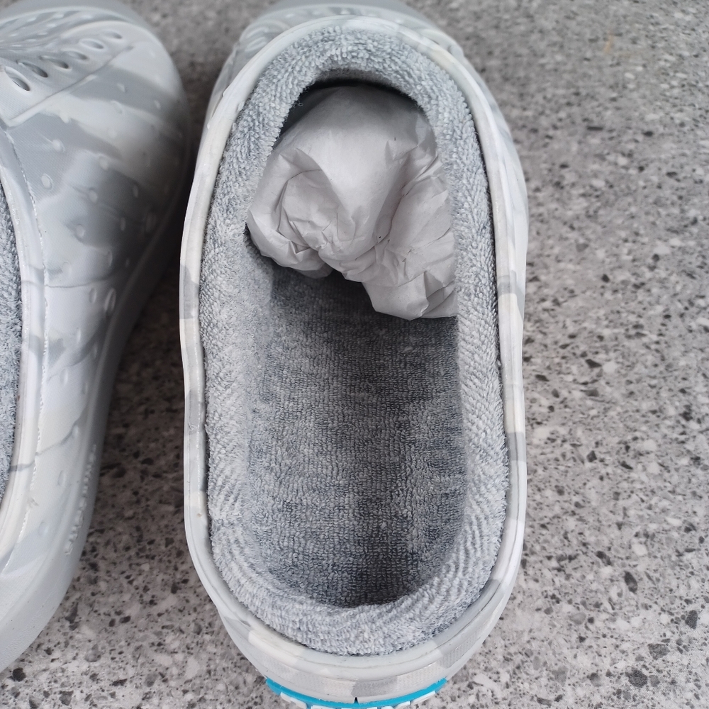 NATIVE Shoes White Gray Marble Kids Toddler Jefferson Slip-On Shoes - Picture 7 of 9